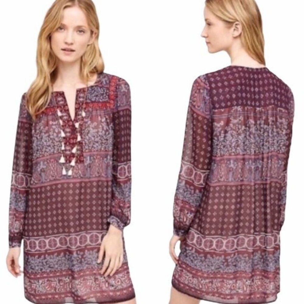 Anthropologie Purple Long Sleeve Dress